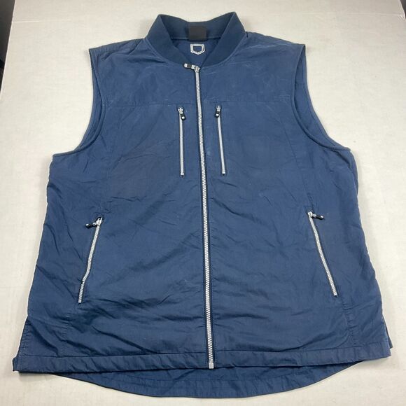 SCOTTeVEST 101 Travel Vest Mens Blue Utility Full Zip Gorpcore Outdoor LARGE - Picture 1 of 13